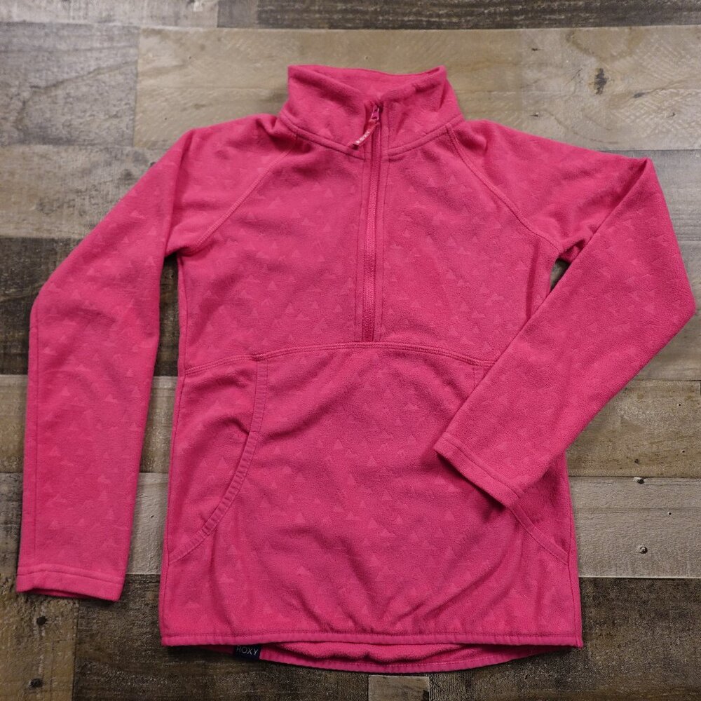 Roxy Quarter Zip Fleece Sweater Girls 10 Pink Pullover Surf Style